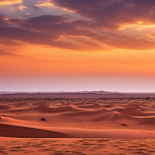 sunset in Merzouga on day 4 of our 6-day tour from Marrakech to Fes