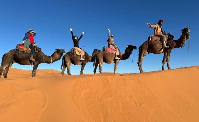 Paseo en camello por las dunas de Erg Chebbi en un tour de 3 días de Marrakech a Fez por Merzouga