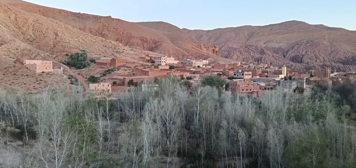 Dades Valley village during the 7 days desert tour from Marrakech to Fes via Merzouga