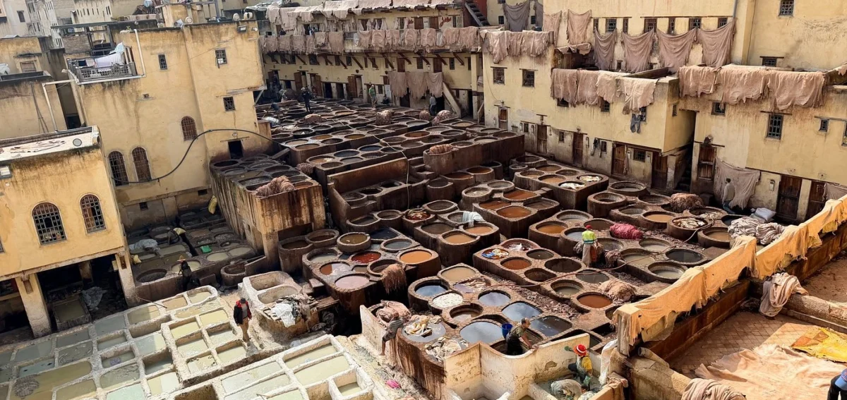 Chouara Tannery in Fes during a 7 days Morocco tour from Casablanca to Marrakech