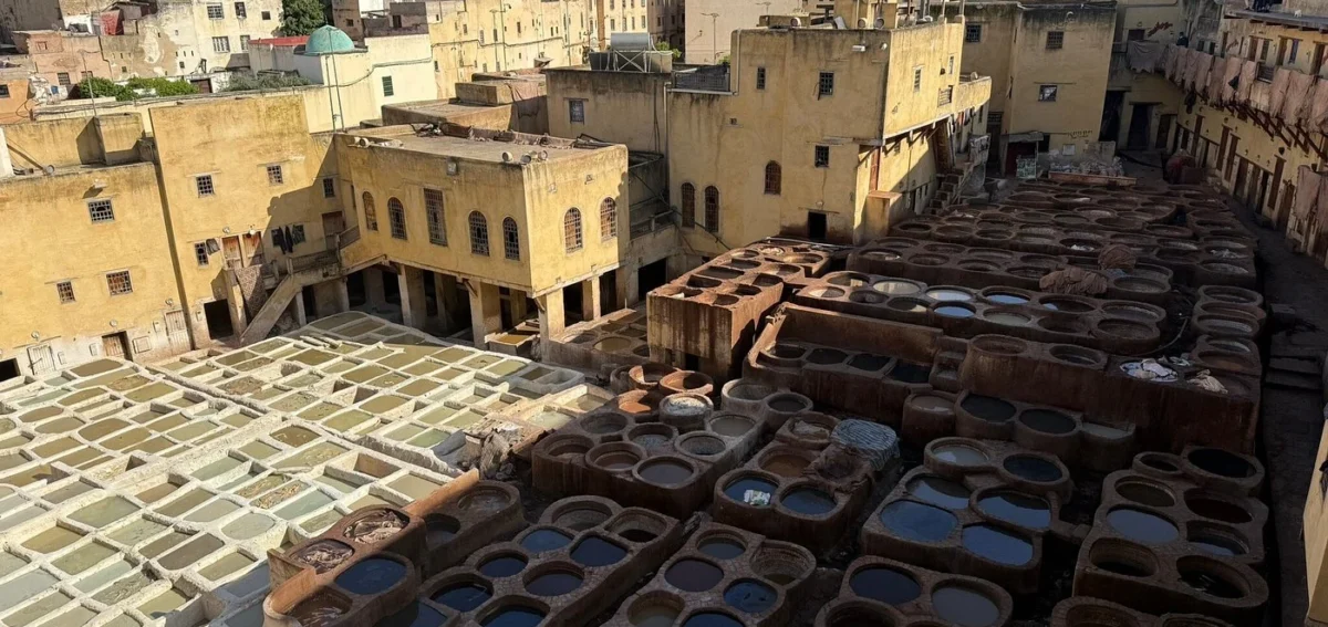 Chouara Tannery in Fes during a 4 days desert tour from Casablanca to Marrakech