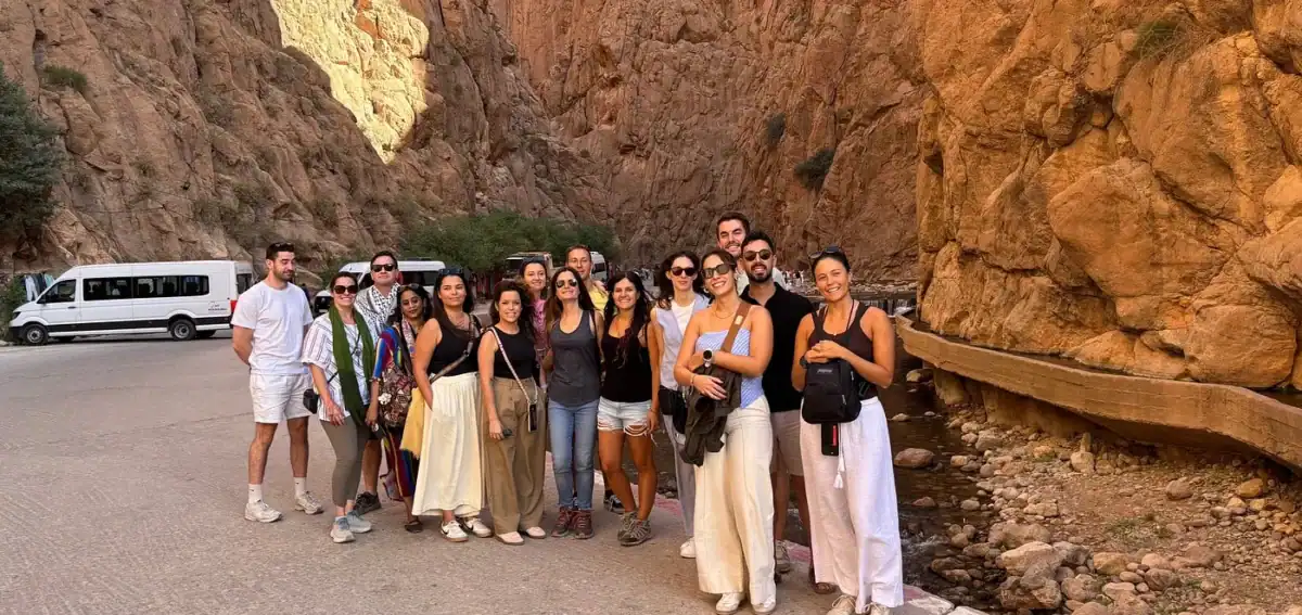 Todra Gorge canyon walk near Tinghir on the 4 days Fes to Marrakech desert tour