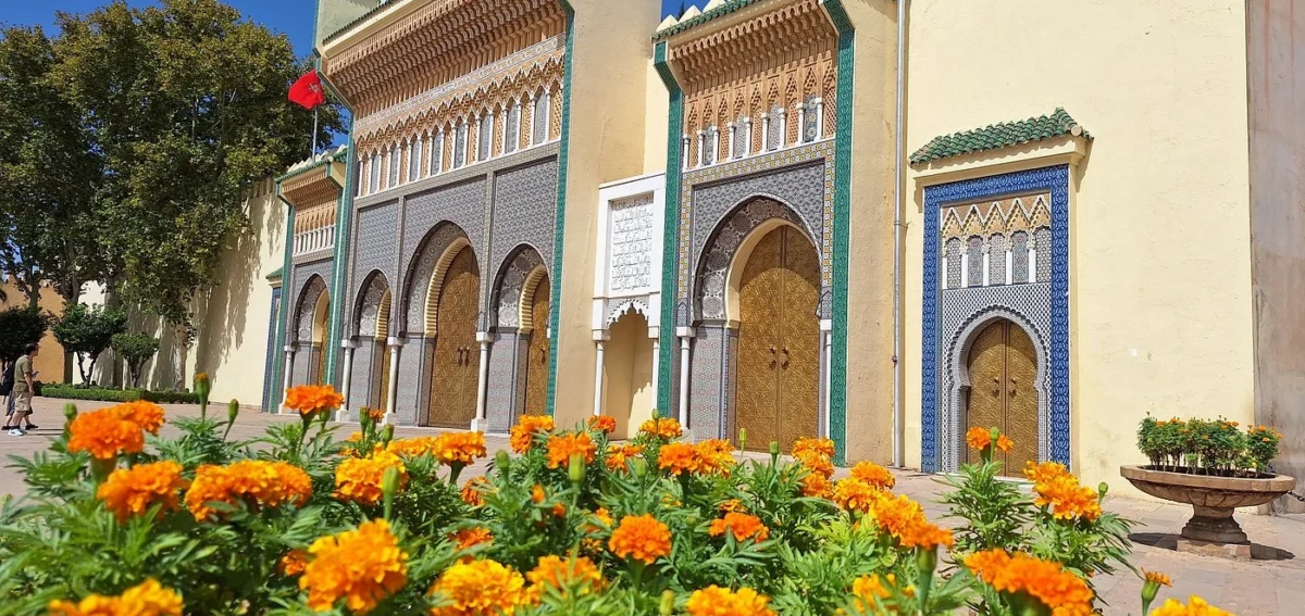 Main gate of the Royal Palace in Fes during the 4 days tour from Tangier to Marrakech via Sahara Desert
