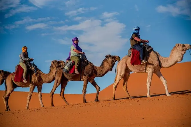 Tour por el desierto de 3 días desde Errachidia a Fes con paseo en camello por las dunas de Erg Chebbi en Merzouga