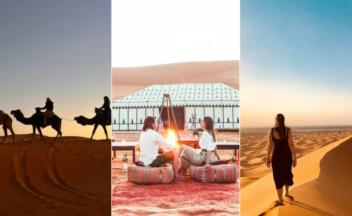 Trekking a dorso di cammello, campo nel deserto e dune di Merzouga in un tour di 3 giorni da Errachidia al deserto di Merzouga.