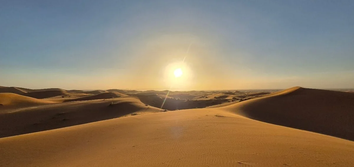 Erg Chebbi Sahara dunes during a 4 days desert tour from Rabat to Marrakech.